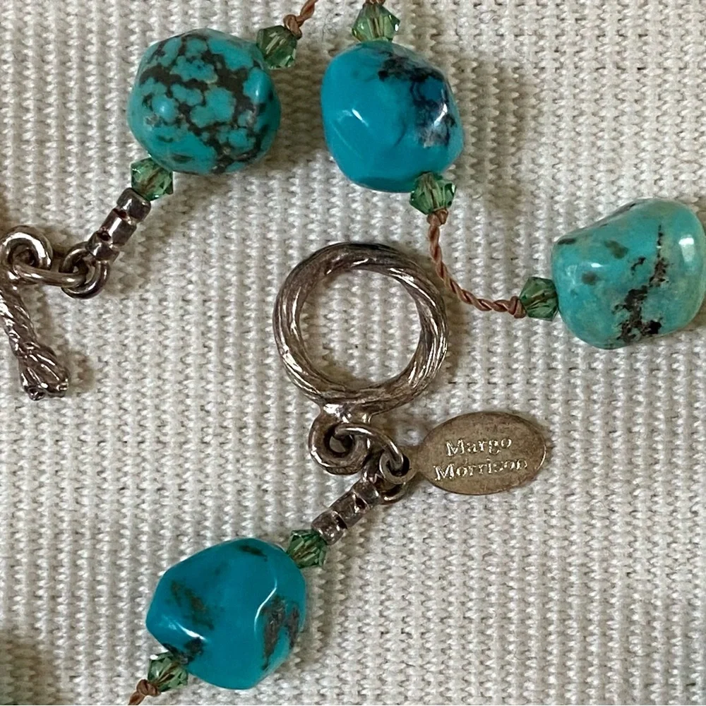 MARGO MORRISON TURQUOISE NECKLACE 36” HANDMADE - Picture 8 of 15
